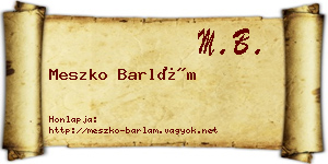 Meszko Barlám névjegykártya